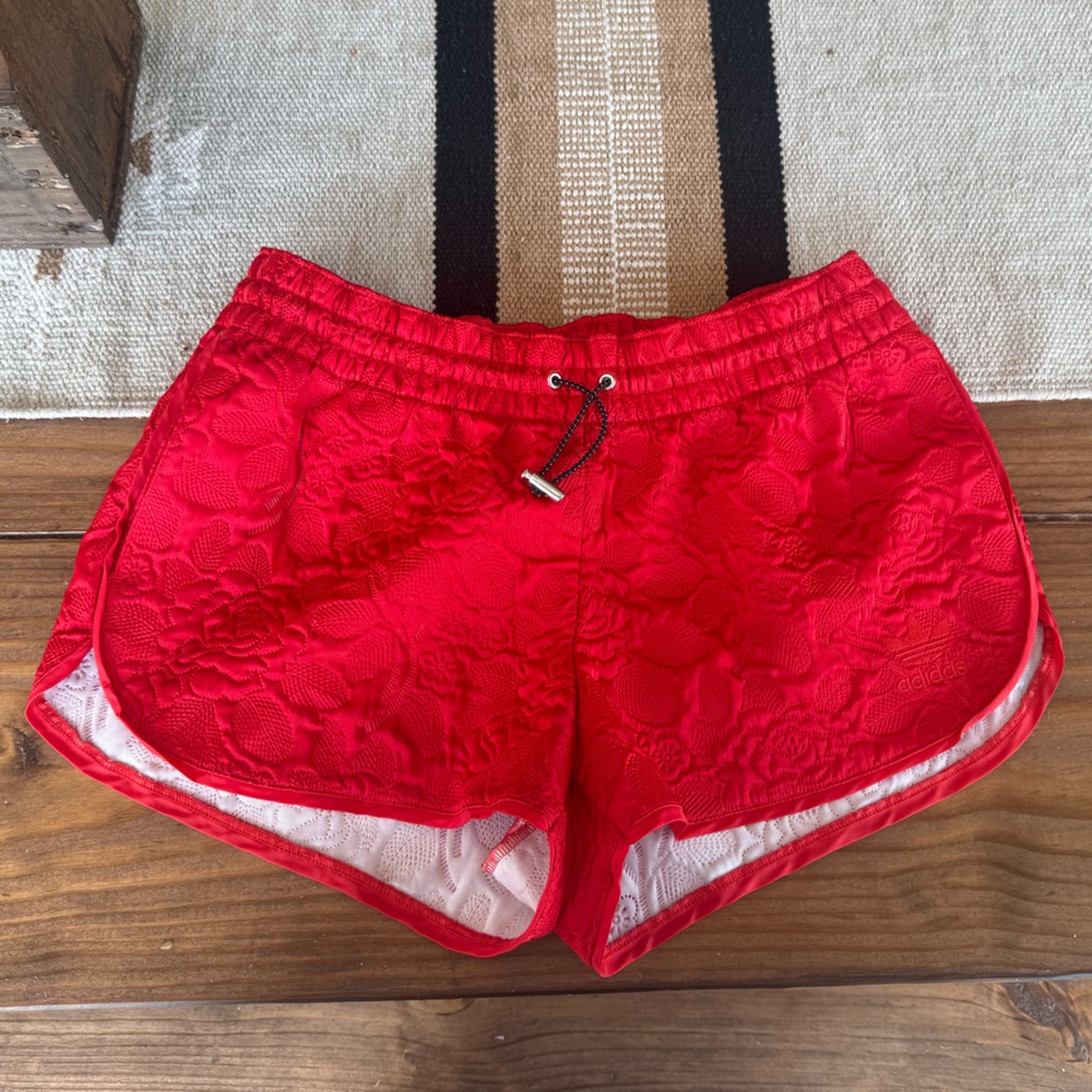 adidas originals Red Floral Lace look Athletic Shorts